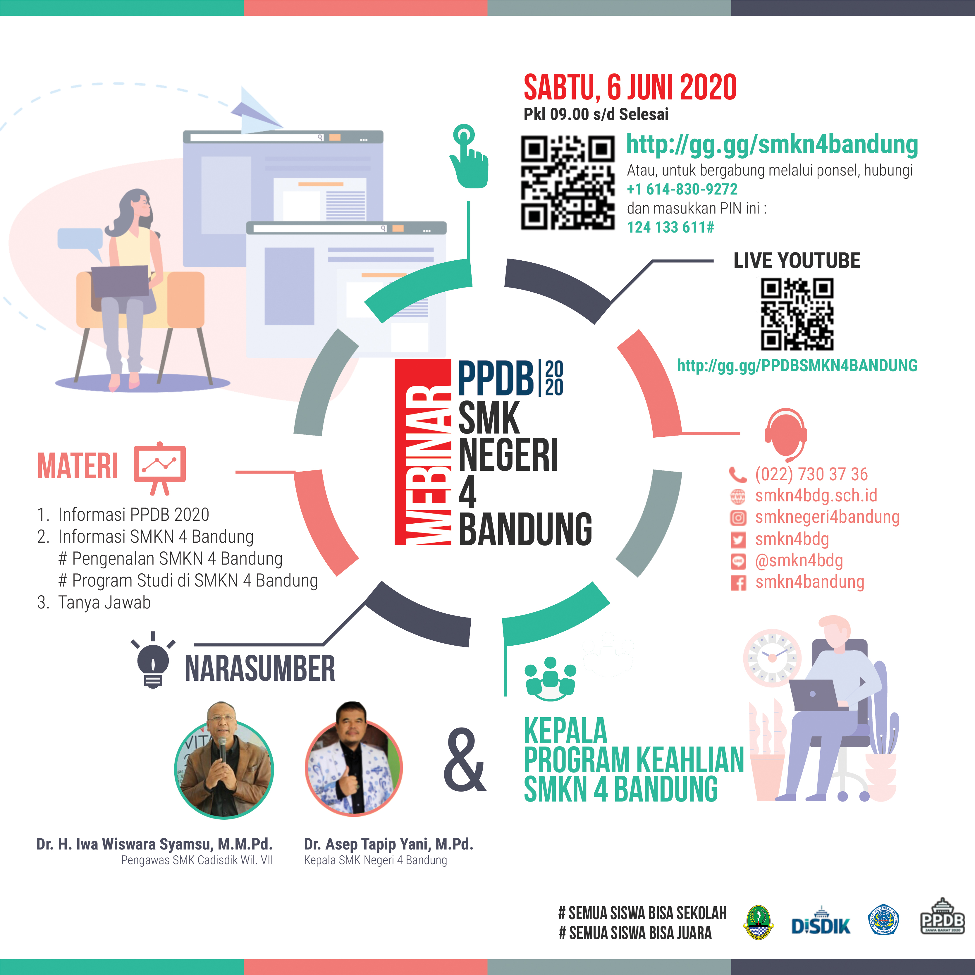 UNDANGAN SOSIALISASI PPDB SMKN 4 BANDUNG MELALUI WEBINAR