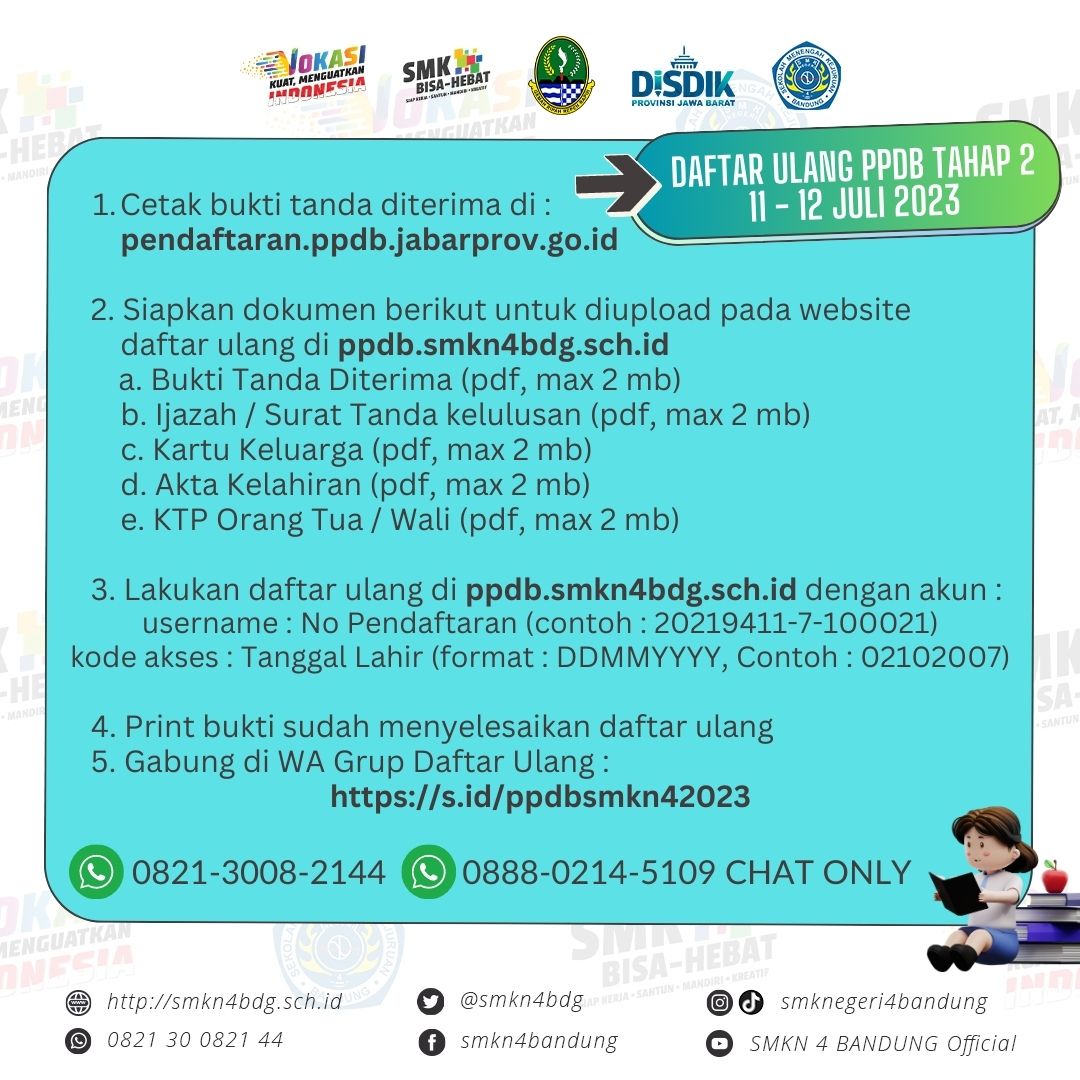 daftar ulang PPDB tahap 2 SMKN 4 Bandung